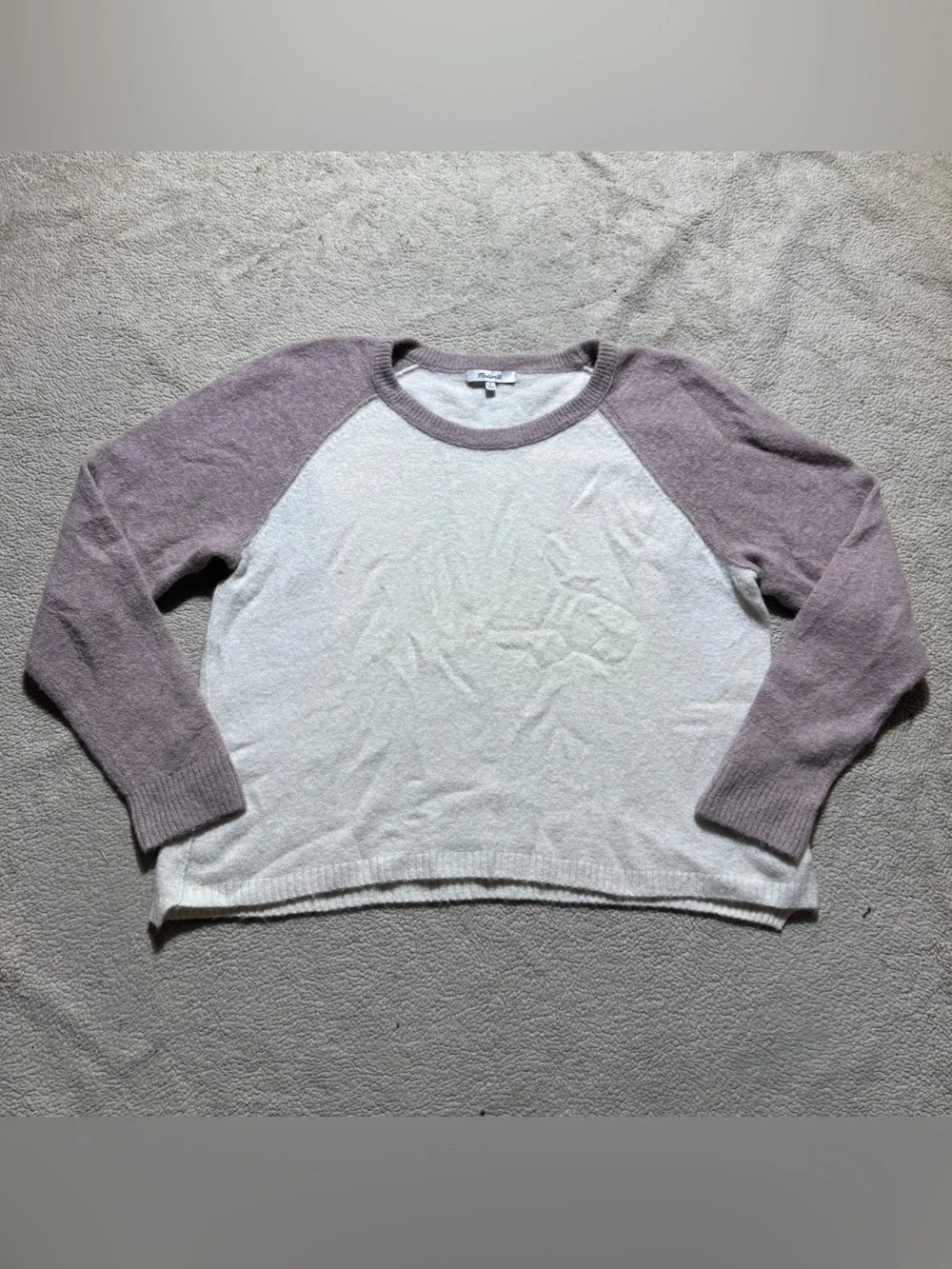 Madewell‎ Sweater Womens Large Colorblock Alpaca Wool Blend Knit Pullover Crew